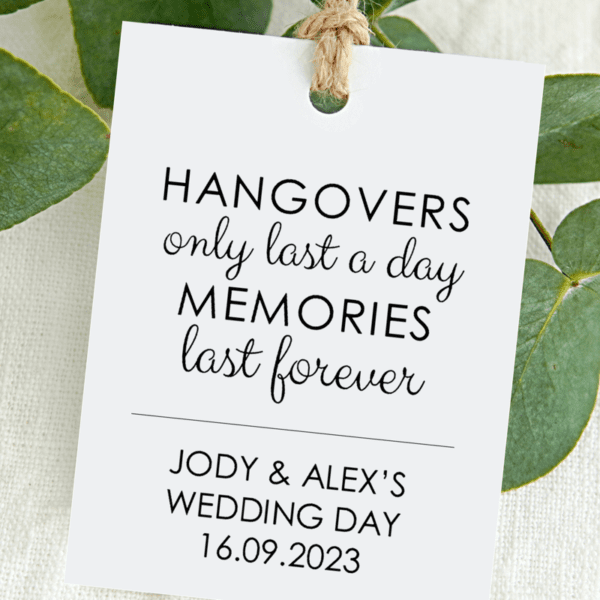 Hangover Kit Wedding Favour Tags Kit Wedding Favour Tags
