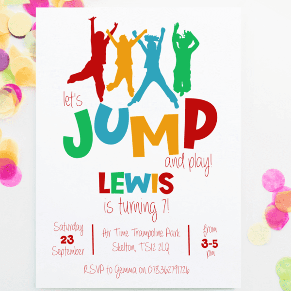 Jump Birthday Party Invitation