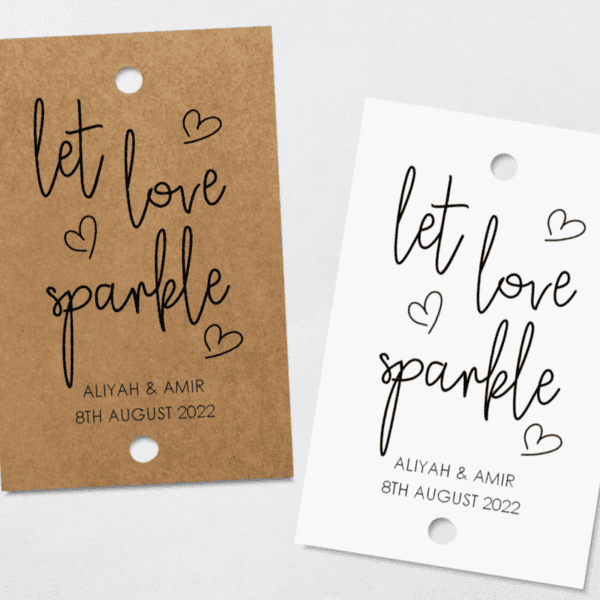 wedding sparkle tags