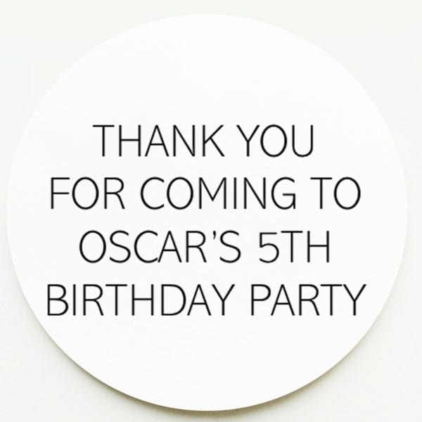 Birthday Party Stickers for Favours