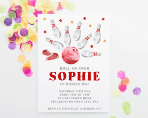 birthday party invitations bowling birthday party invites