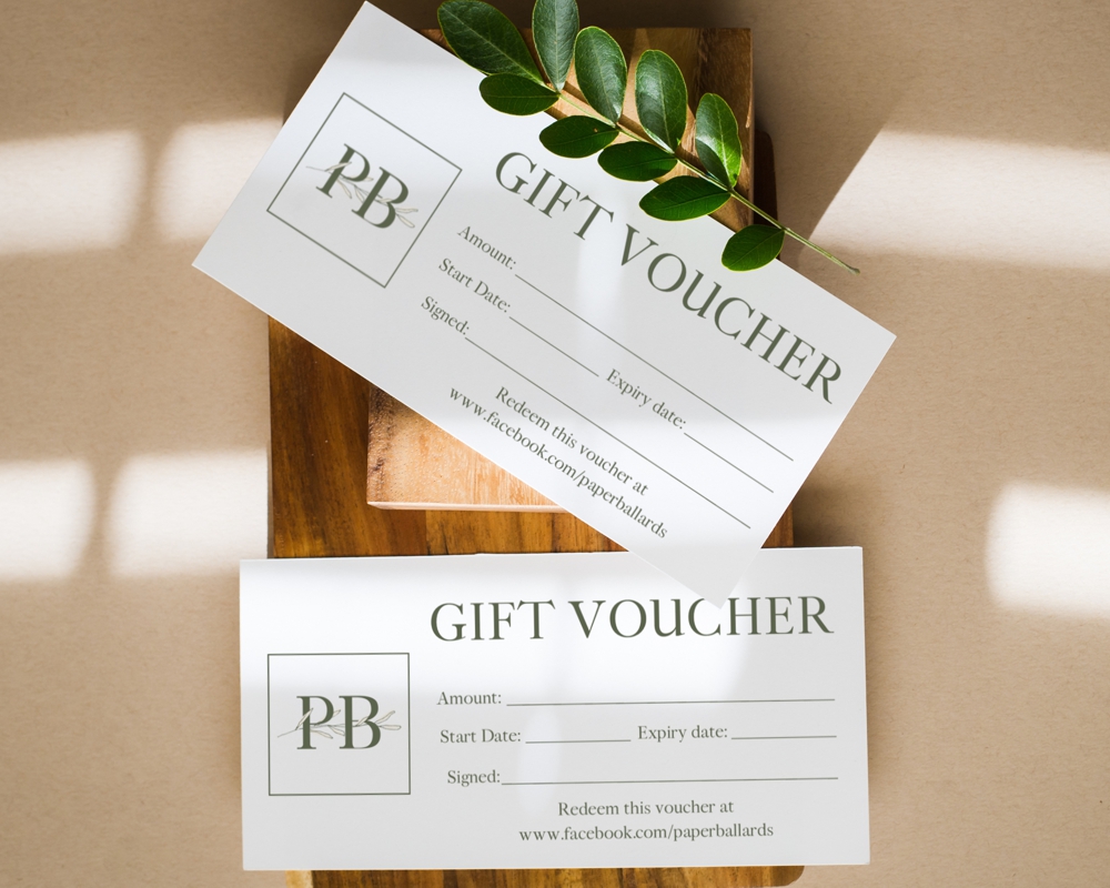 gift vouchers small business stationery branded vouchers