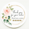 Blush Pink Floral Leave a Review Stickers