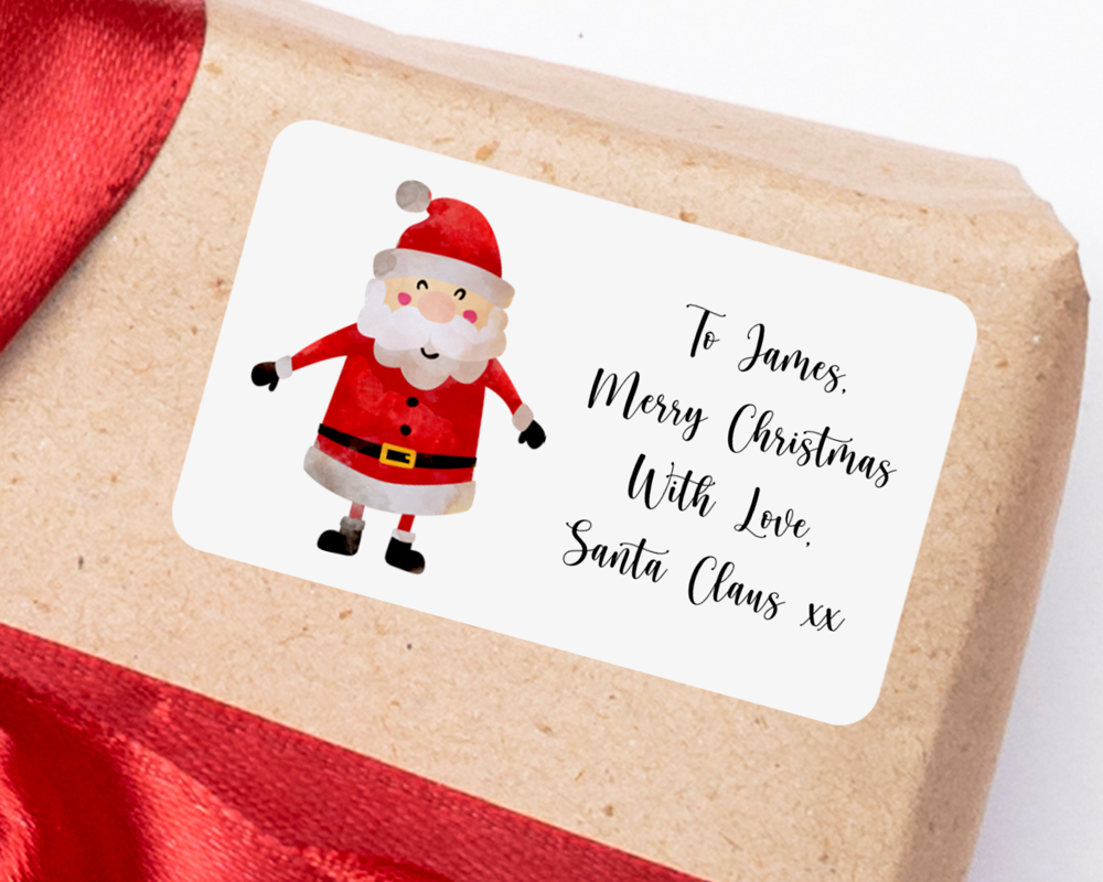 Personalised Message Gift Stickers Father Christmas