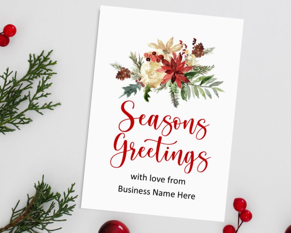 a6 Personalised seasons greetings christmas cards