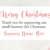 Thank You For Your Support Christmas Sticker Personalised Script Thank You Christmas Stickers