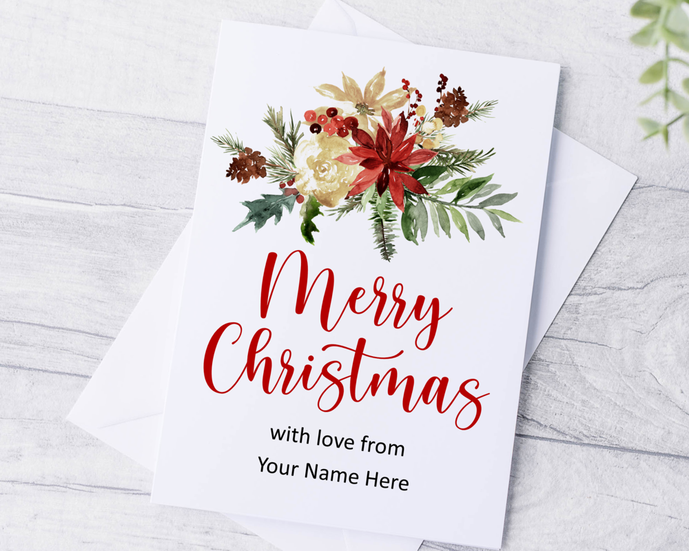 A6 Folded Personalised Garland Business Christmas Cards - Image 2