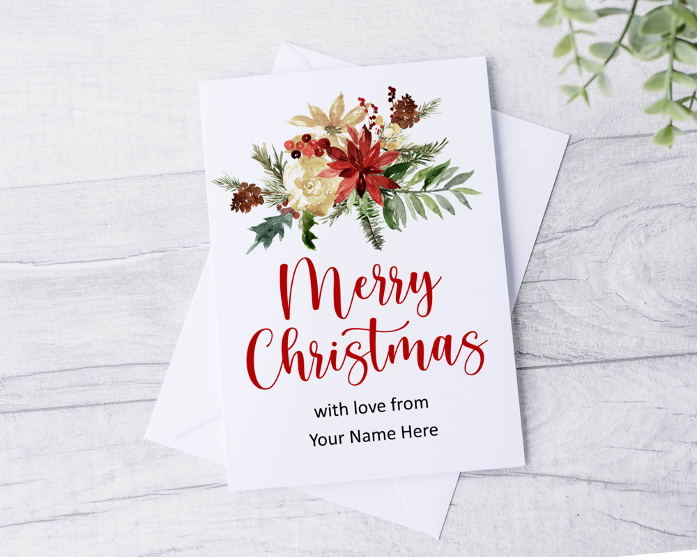 A6 Folded Personalised Garland Business Christmas Cards - Image 3