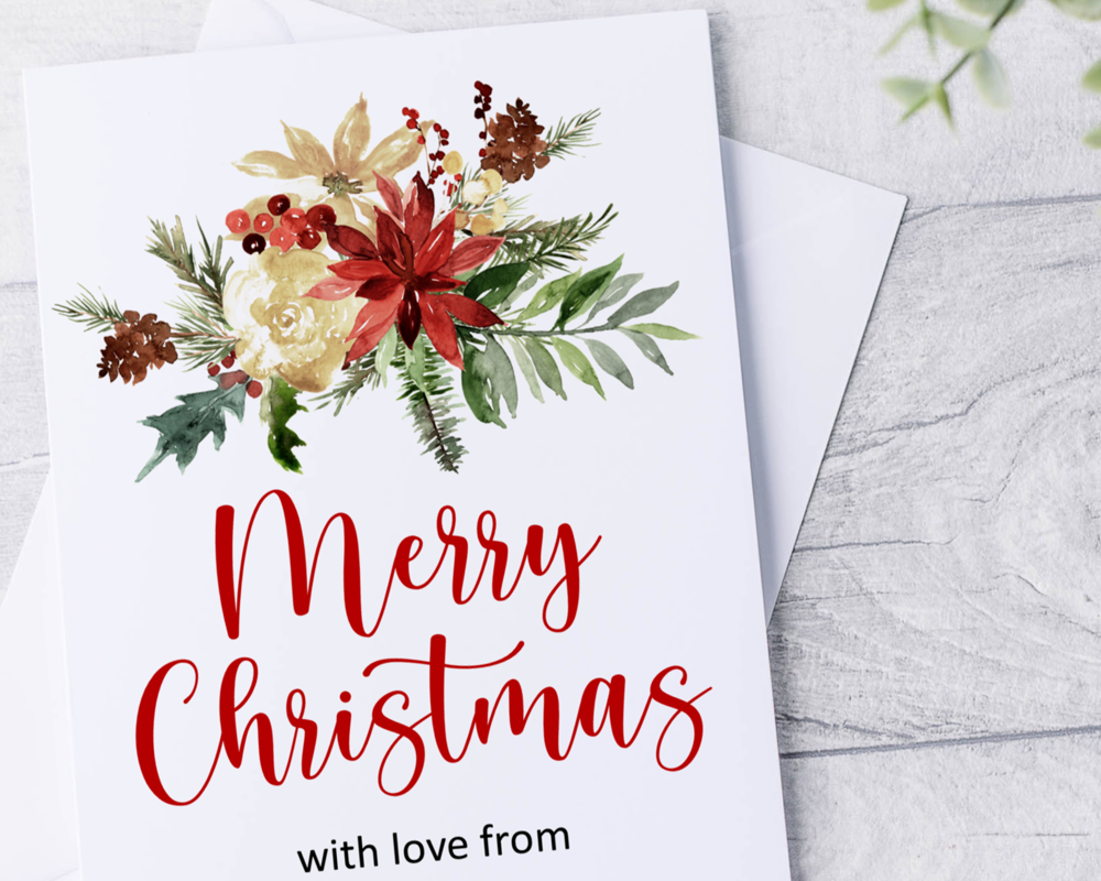 A6 Folded Personalised Garland Business Christmas Cards - Image 4