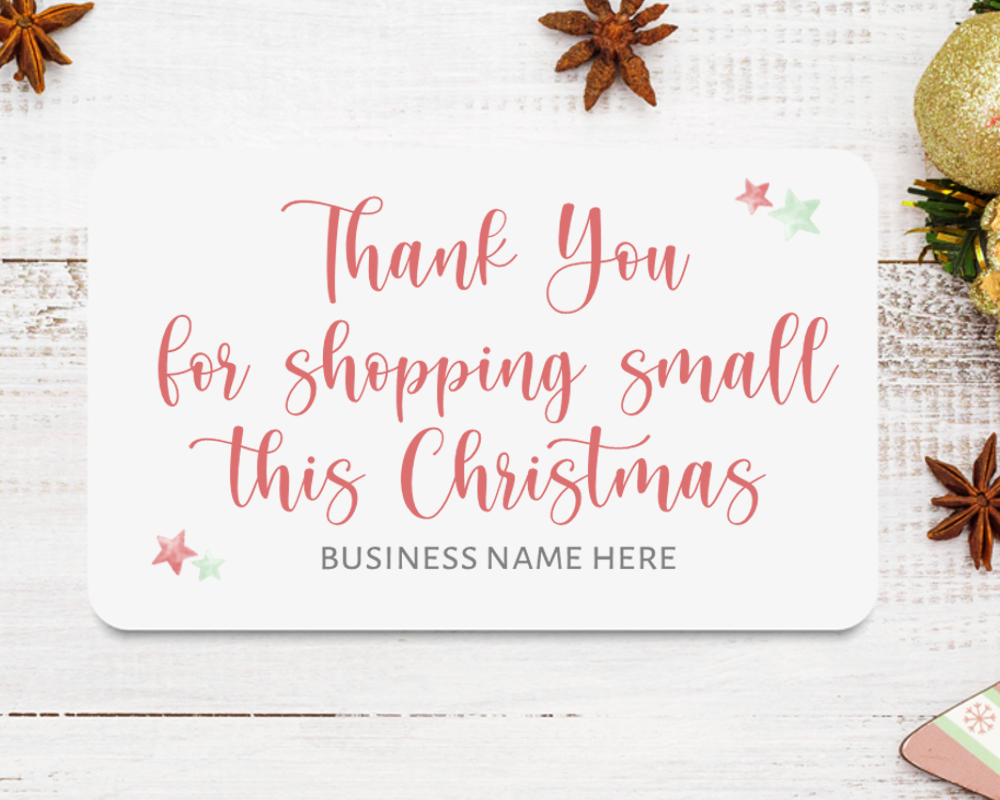 Thank you forShopping Small This Christmas Personalised Sticker