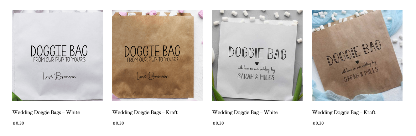 doggie bags for wedding day treats