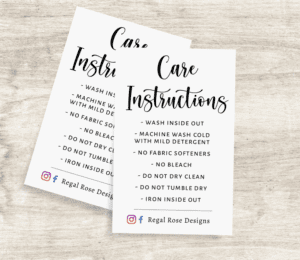 Care Instruction Cards