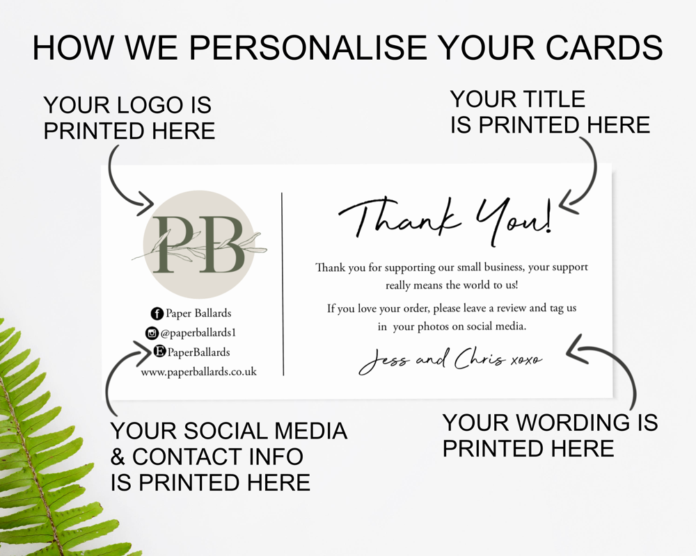 Custom Design Thank You Cards (Pack of 10) - Image 2
