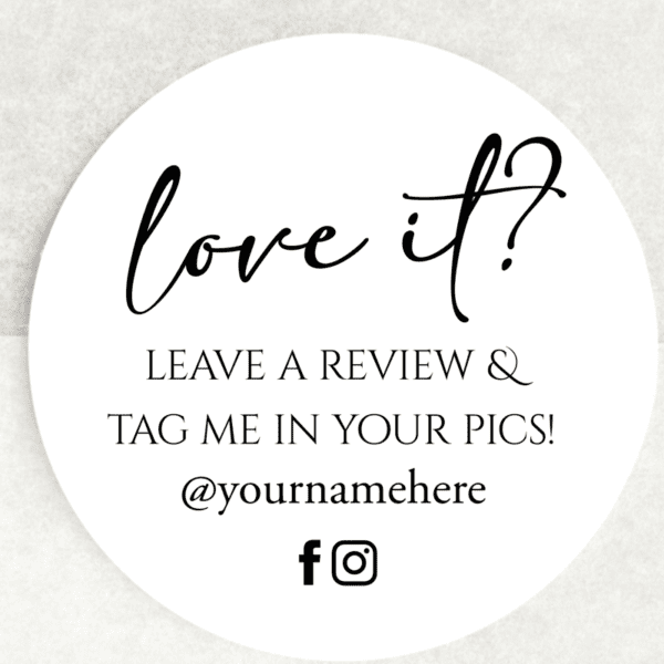 The Review and Tag Us Stickers are extremely versatile and can stick to just about anything! Love it review us stickers with business name Business Stationery Paper ballards