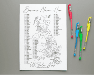 new business stationery sales map paper ballards
