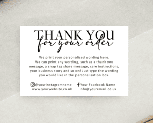 fully editable thank you for your order cards business stationery Paper Ballards