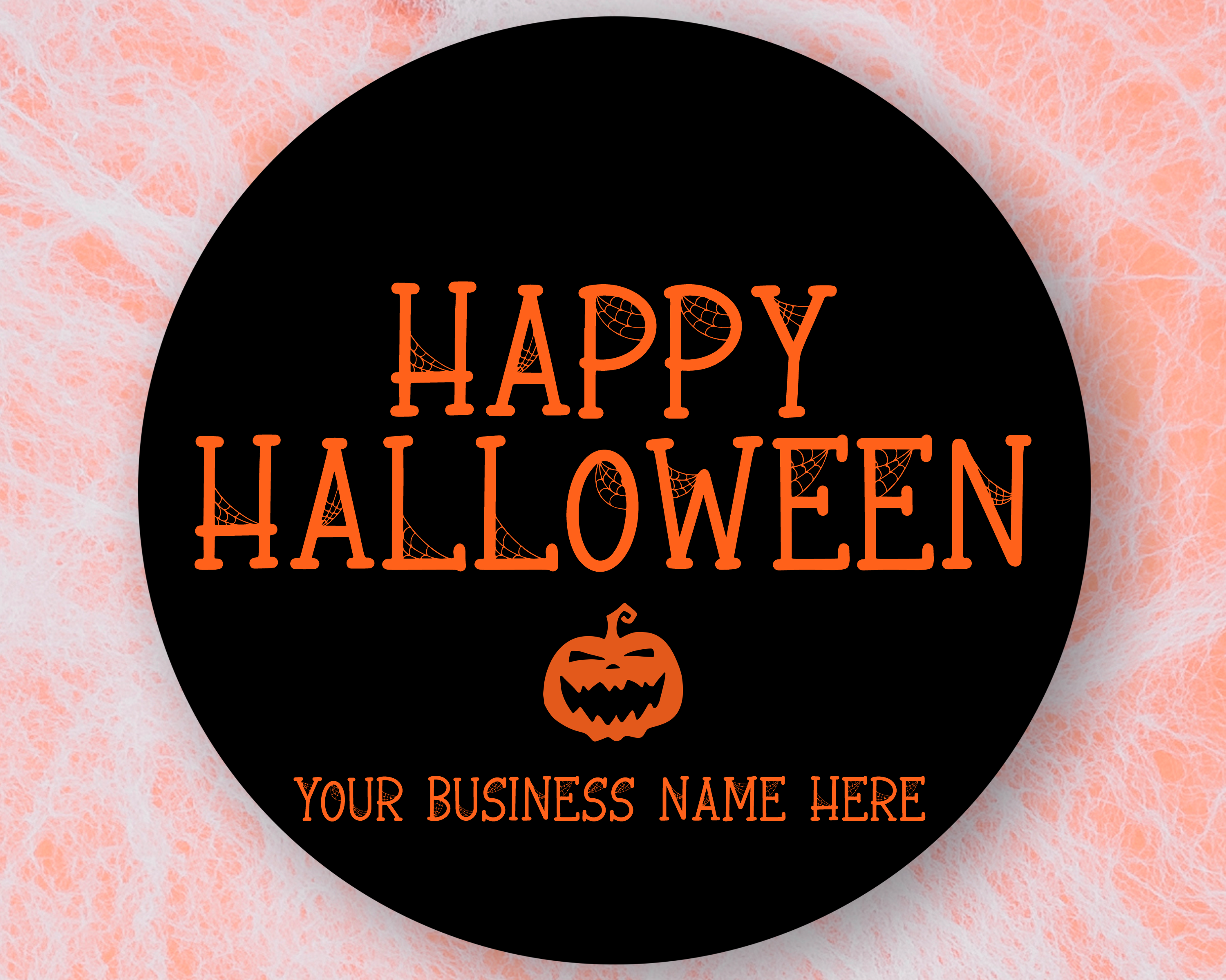 Personalised Halloween Business Stickers - 37mm