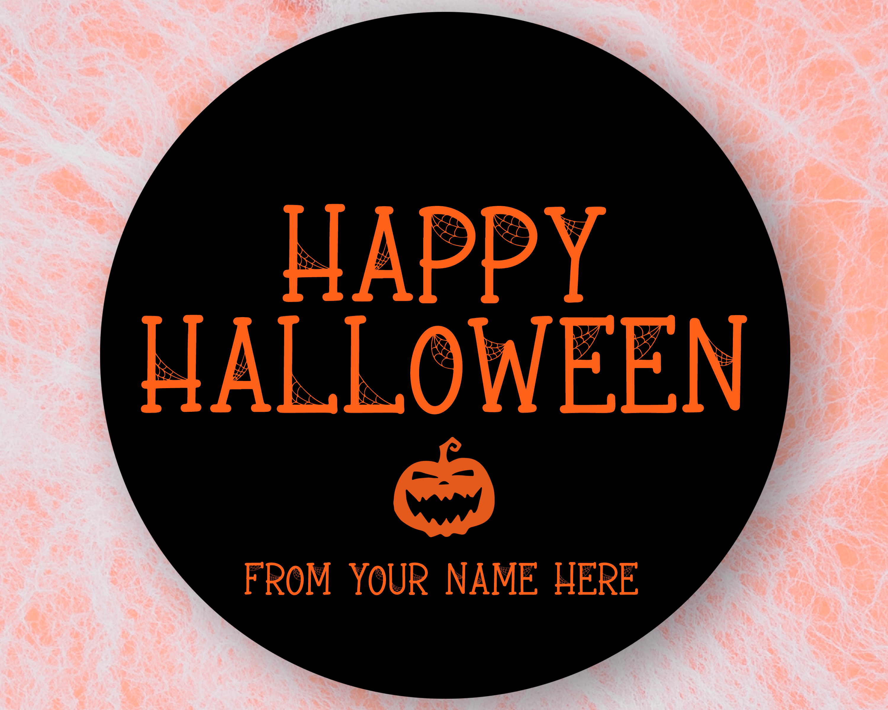These personalised 'Happy Halloween' party stickers are perfect to place on your Halloween favours.