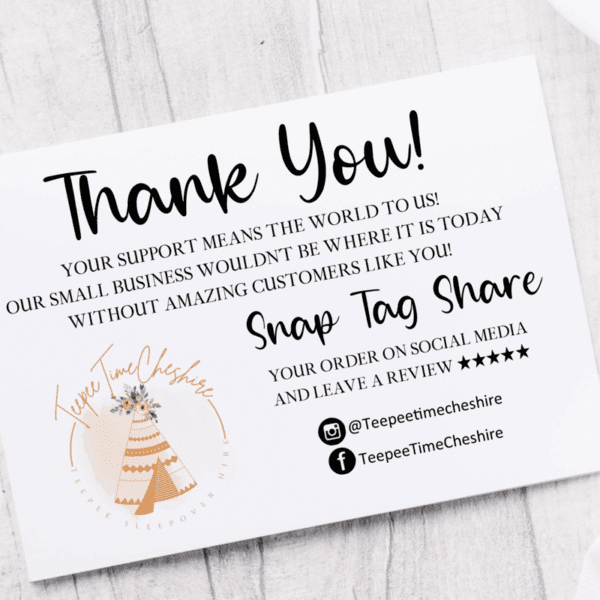 Personalised Business Thank You Cards, A6