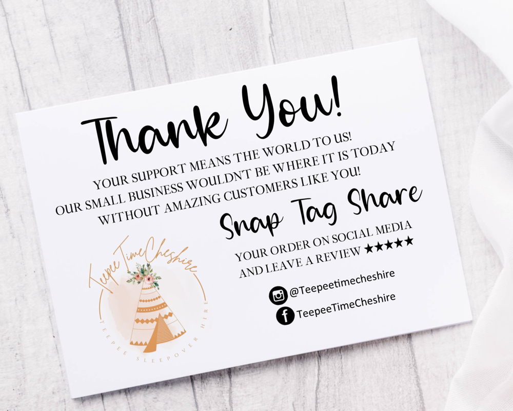 Personalised Business Thank You Cards, A6
