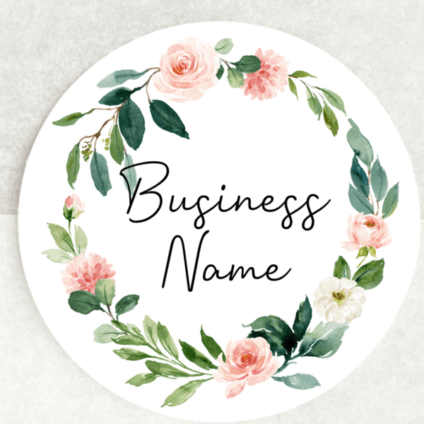 Pink Business Name Stickers