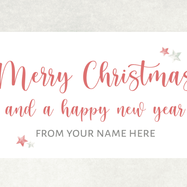 Personalised Merry Christmas and Happy New Year Sticker