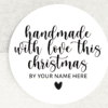 Handmade with love this christmas personalised stickers