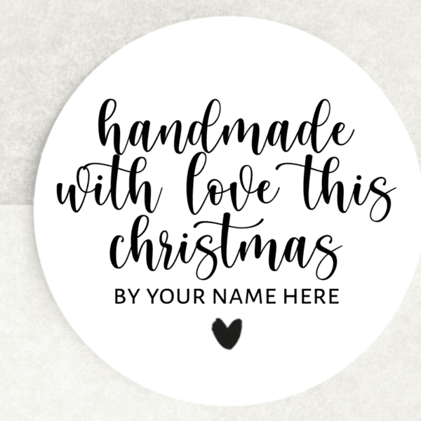 Handmade with love this christmas personalised stickers