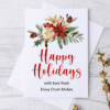 A6 Folded Personalised Happy Holidays Business Christmas Cards