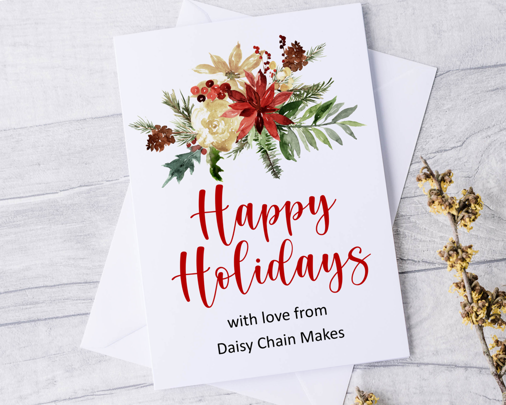 A5 Folded Personalised Happy Holidays Business Christmas Cards - Image 6