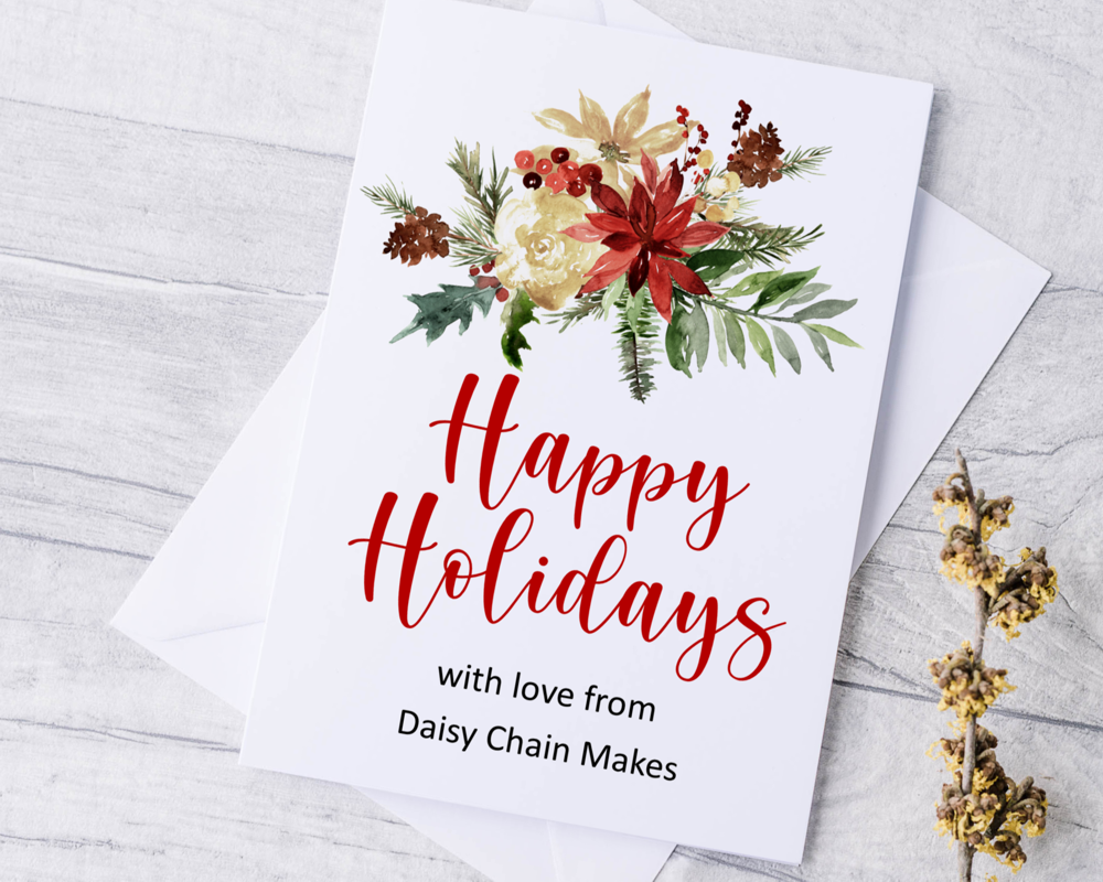A5 Folded Personalised Happy Holidays Business Christmas Cards - Image 3