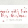 Personalised Made With Love This Christmas Sticker