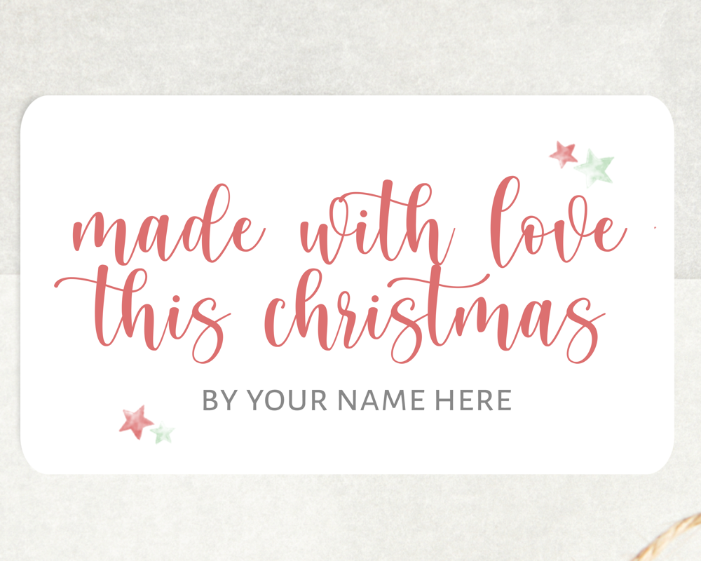 Personalised Made With Love This Christmas Sticker