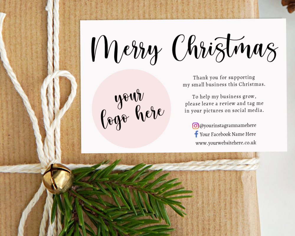 Personalised Christmas Thank You Business Cards - Image 2