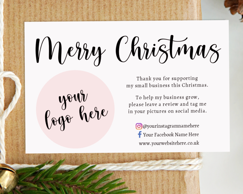 Personalised Christmas Thank You Business Cards