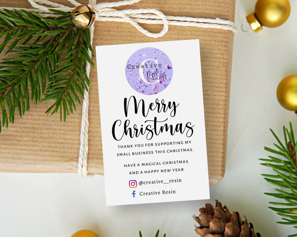 Personalised Festive Business Card with Logo, Facebook and Instagram (50 Cards) - Image 3