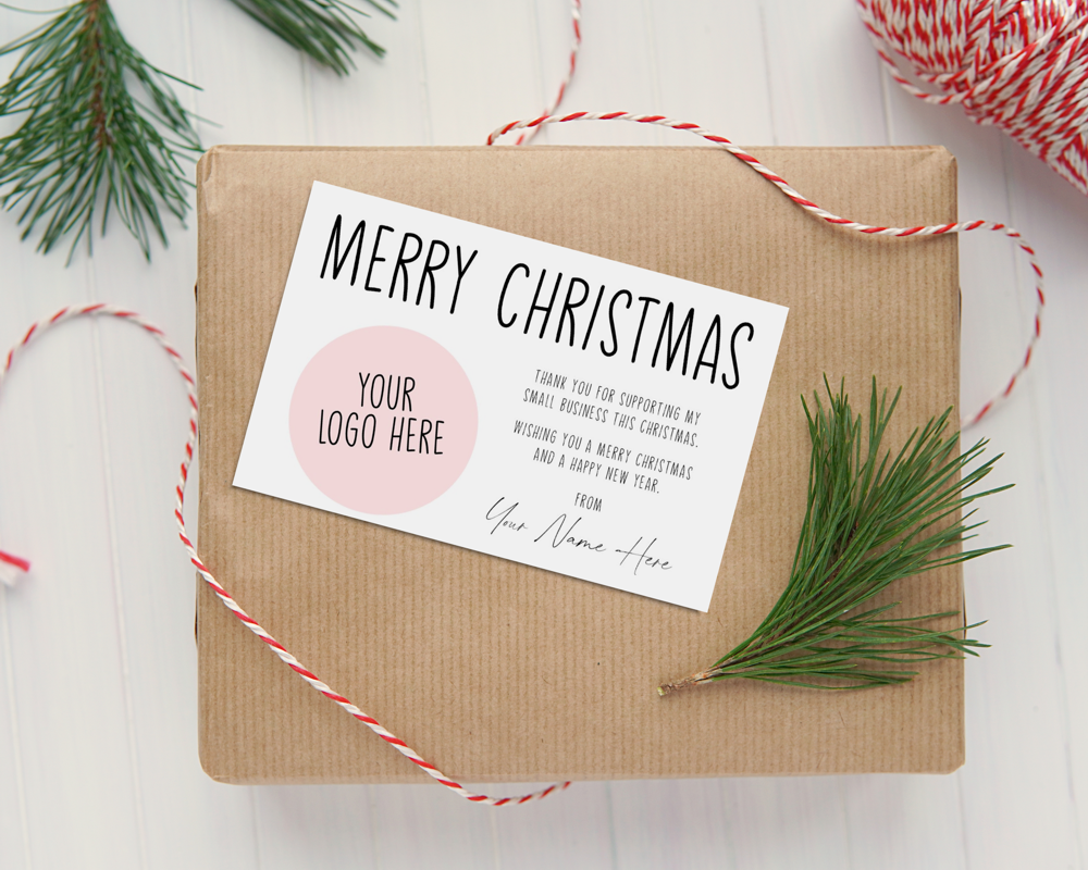Personalised Logo and Business Name Christmas Thank You Business Cards (Pack of 50) - Image 5