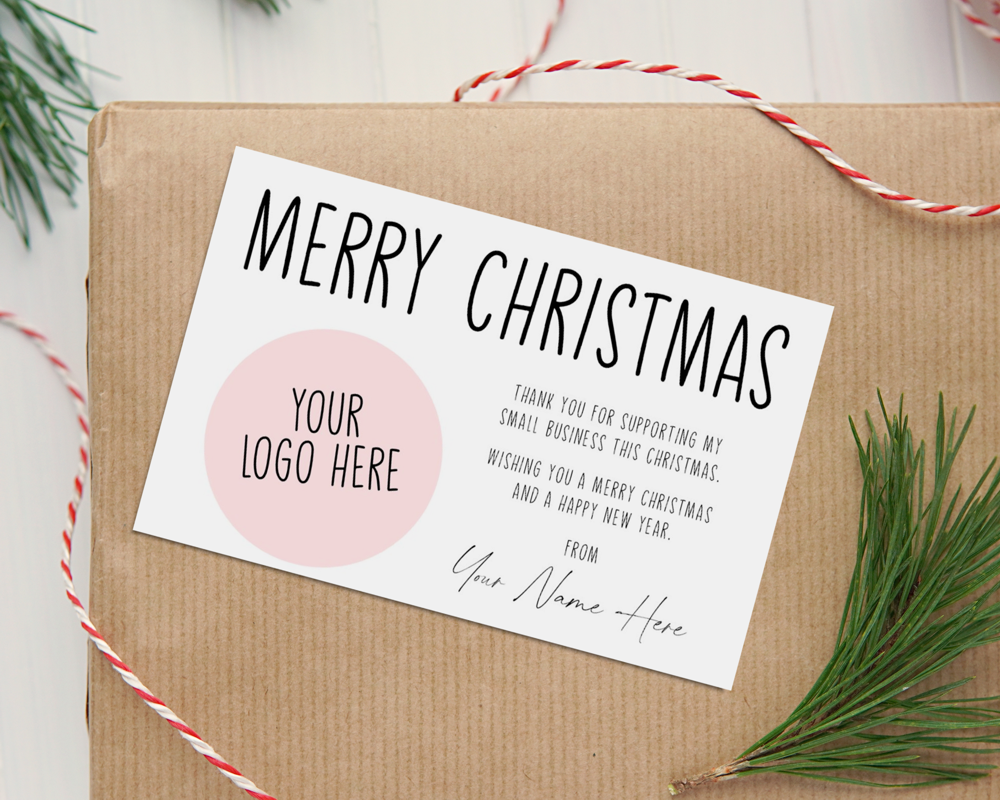 Personalised Logo and Business Name Christmas Thank You Business Cards (Pack of 50) - Image 4
