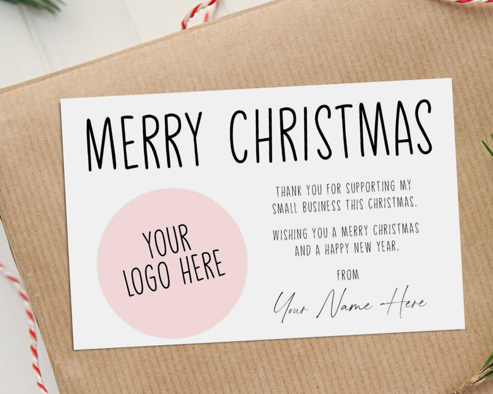 Personalised Logo and Business Name Christmas Thank You Business Cards (Pack of 50) - Image 3