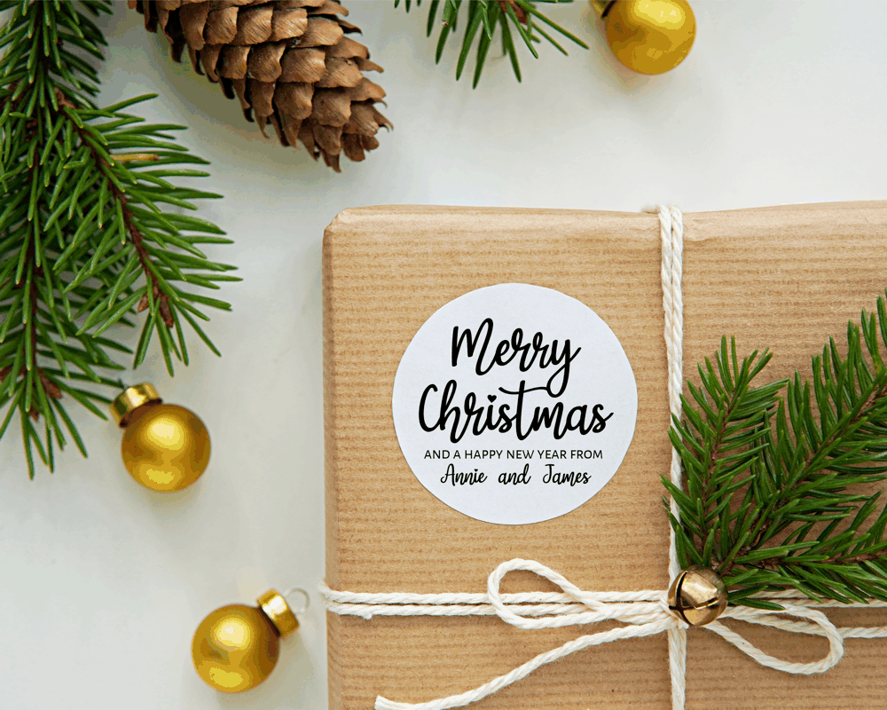 Personalised Merry Christmas Stickers - Image 3