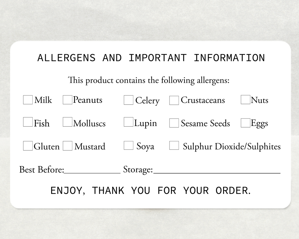 Allergen Stickers