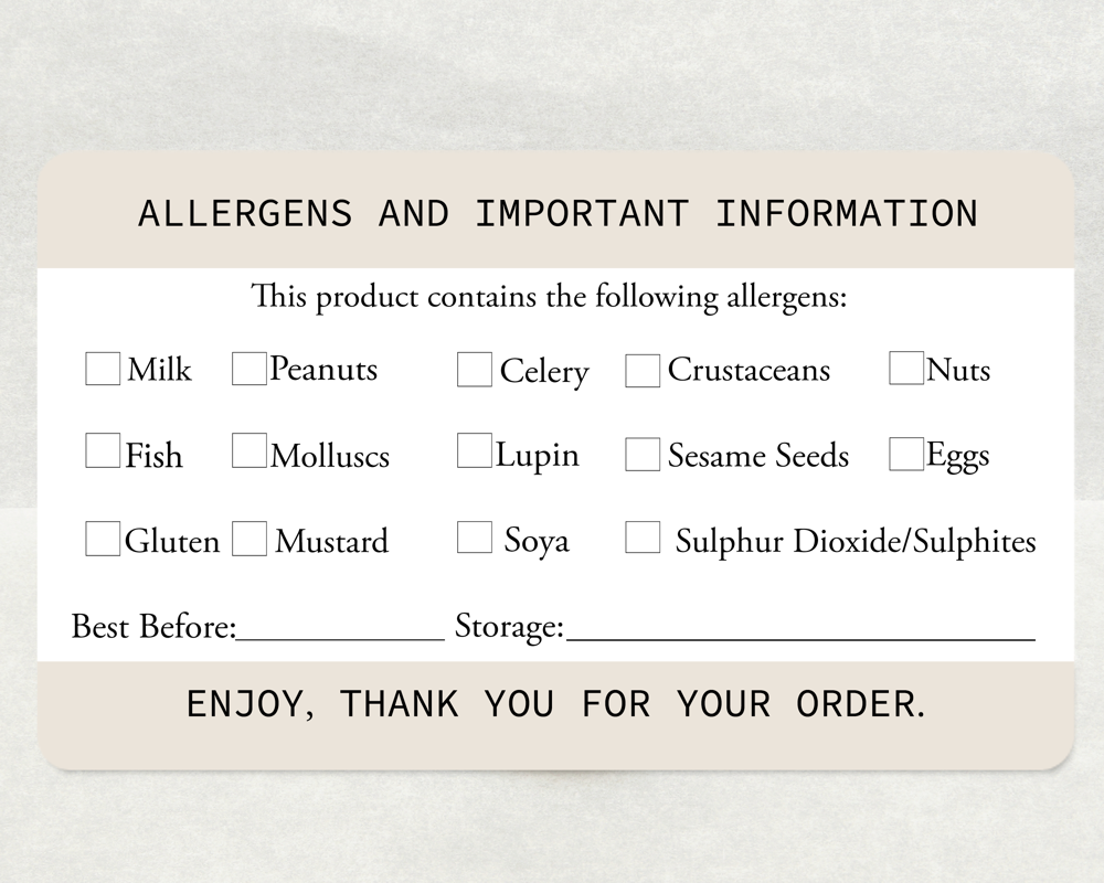 Beige Allergen Stickers