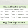 Green Allergy Labels