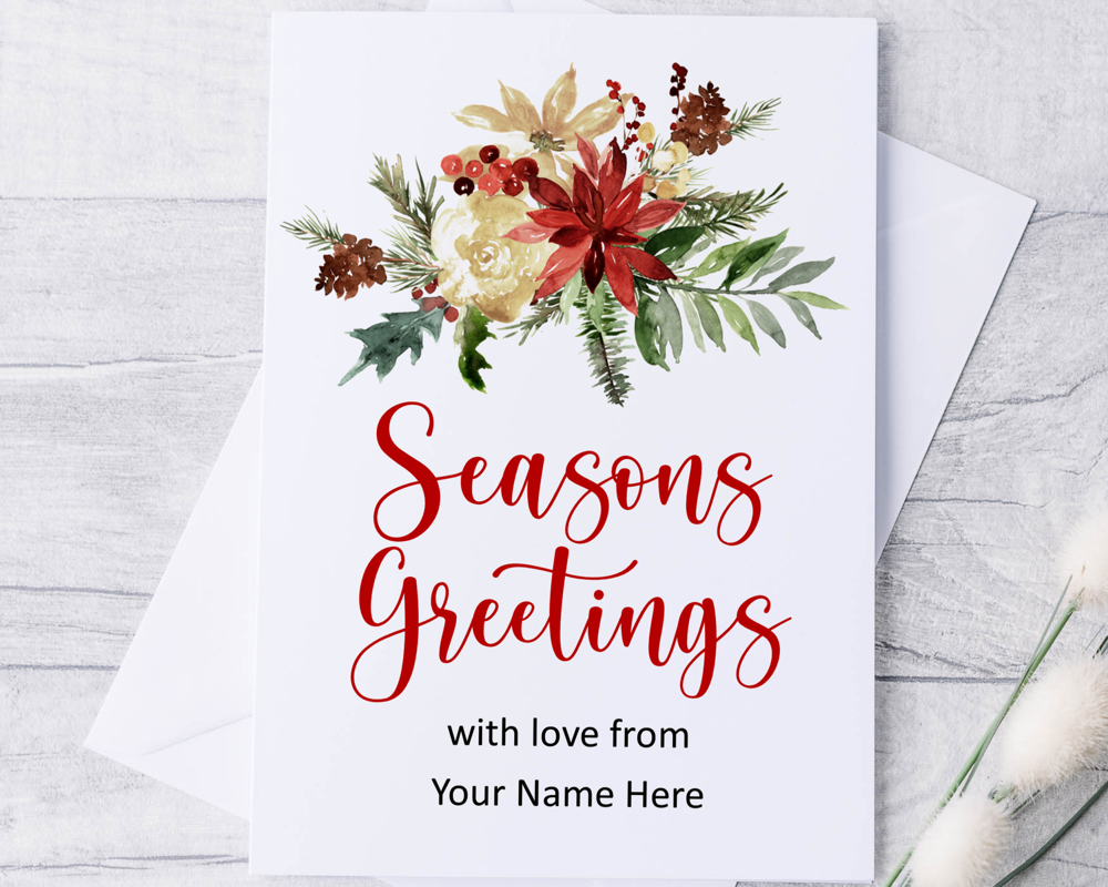 a6 Personalised seasons greetings christmas cards