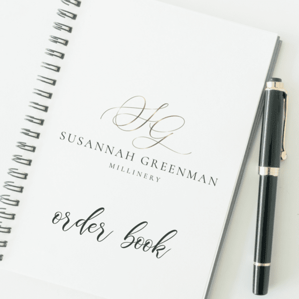 A5 small business logo order book