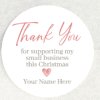 Personalised merry christmas rectangle business stickers