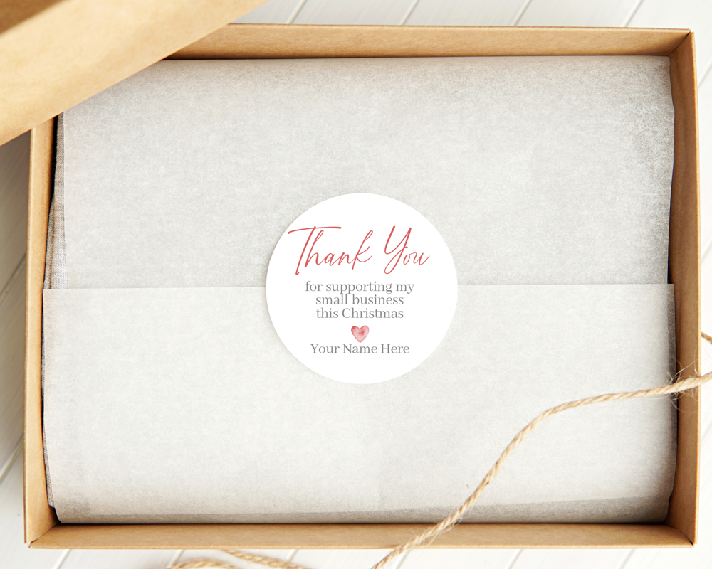 Personalised Thank You for Supporting Us Christmas Stickers - Image 2