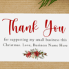 Thank You Christmas Business Cards personalised with your business name garland detail