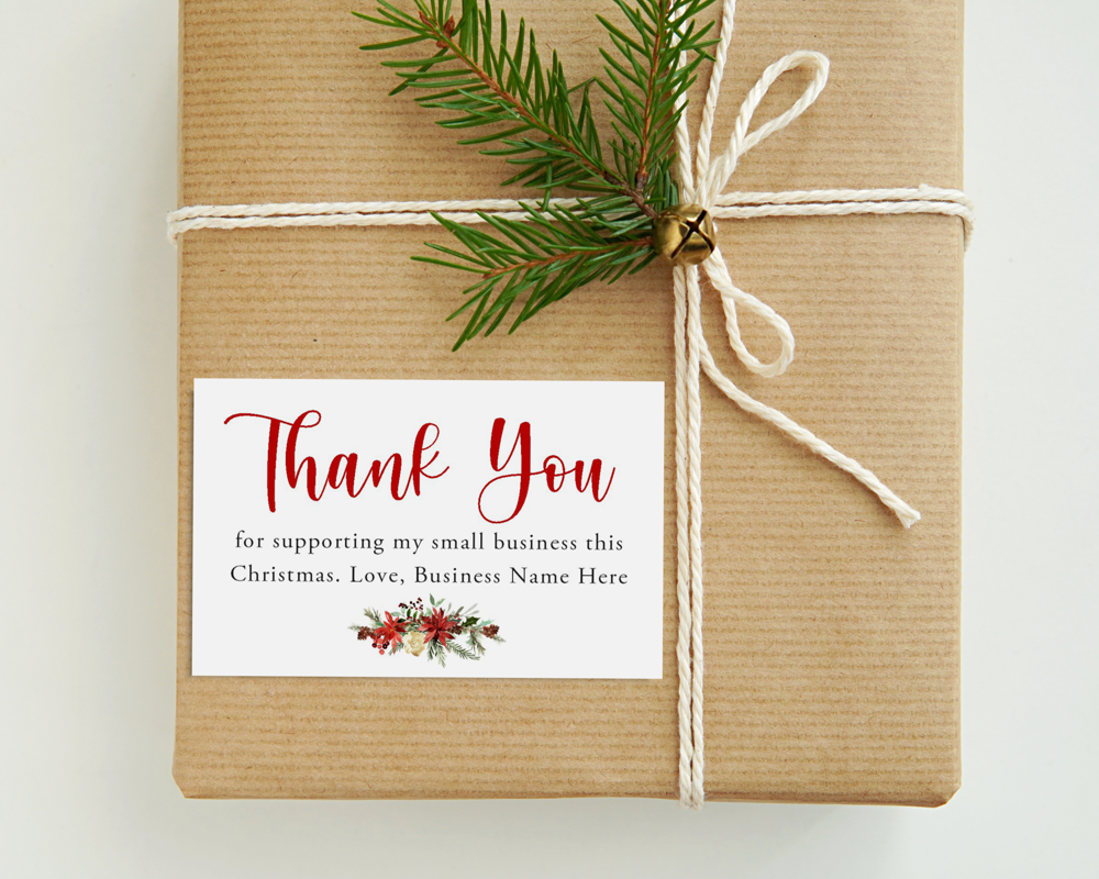 Personalised Christmas Garland Thank You Business Card (Pack of 50) - Image 6