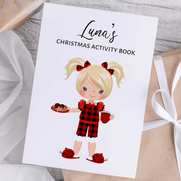 Children's Christmas PJ's Personalised Activity Book Christmas Eve Box Activity Books